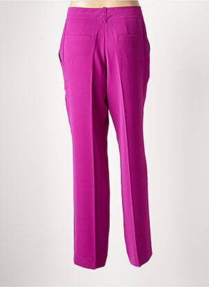 Pantalon droit fermeture zippée sous rabat boutonné taille normale violet EVA KAYAN femme