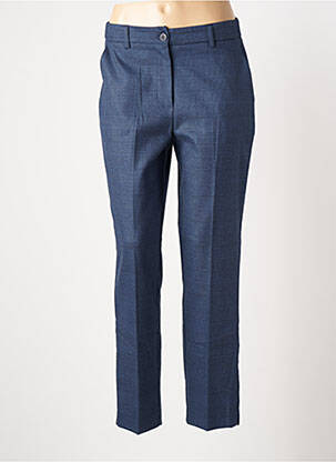 Pantalon chino fermeture zippée sous rabat boutonné taille normale bleu LA FEE MARABOUTEE femme