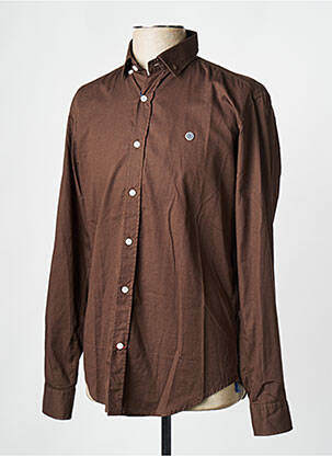 Chemise manches longues manches longues marron BLUE homme