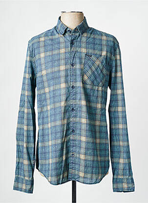 Chemise manches longues manches longues bleu GARCIA homme