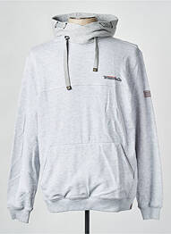 Sweat-shirt à capuche tissage jersey manches longues gris TIMEZONE homme