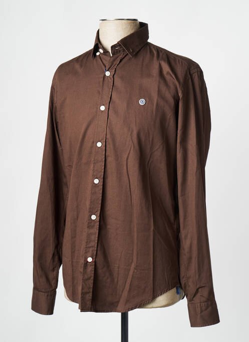 Chemise manches longues manches longues marron BLUE homme