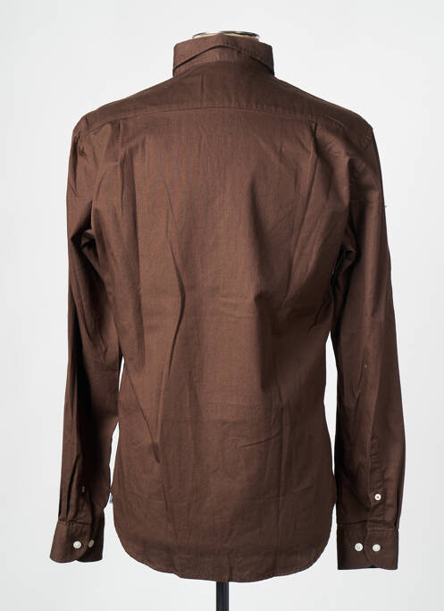 Chemise manches longues marron BLUE pour homme