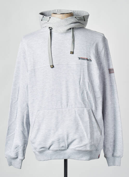 Sweat-shirt à capuche gris TIMEZONE pour homme