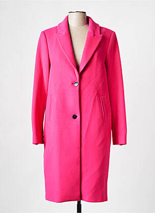 Manteau long coupe droite sans capuche rose EVA KAYAN femme