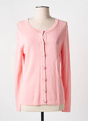Gilet manches longues col rond rose WEILL femme