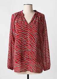 Blouse légère et transparente manches longues rouge ONE STEP femme
