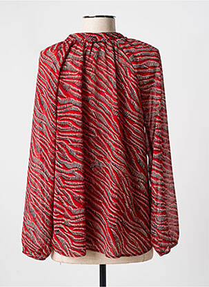 Blouse légère et transparente manches longues rouge ONE STEP femme