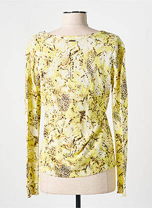 Pull col v manches longues jaune ONE STEP femme