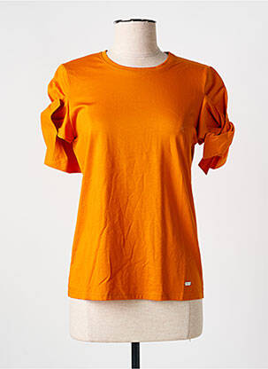 T-shirt stretch manches courtes orange PAULE KA femme