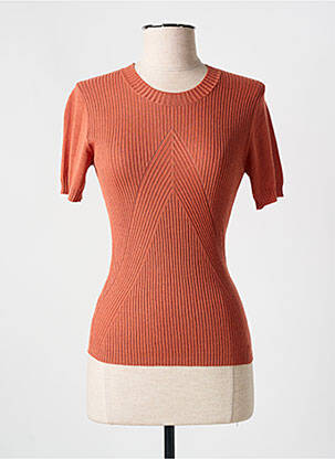 Pull stretch manches courtes orange WOLFORD femme