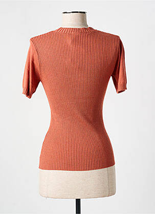 Pull stretch manches courtes orange WOLFORD femme