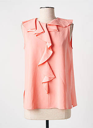 Top tissage crêpe sans manche rose PAULE KA femme