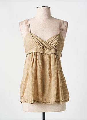 Top col v fines bretelles beige WEILL femme