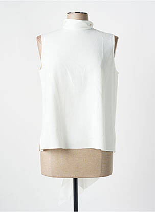 Top coupe fluide sans manche beige PAULE KA femme