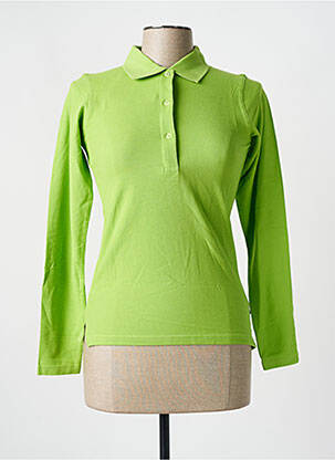 Polo stretch manches longues vert SLAZENGER femme