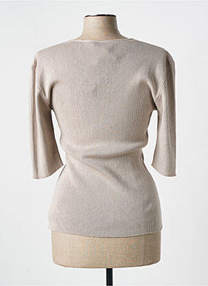 Pull col rond manches 3/4 gris MONTAGUT femme
