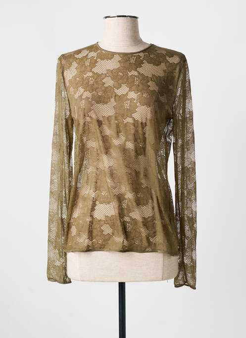 Top/caraco légère et transparente vert WOLFORD femme
