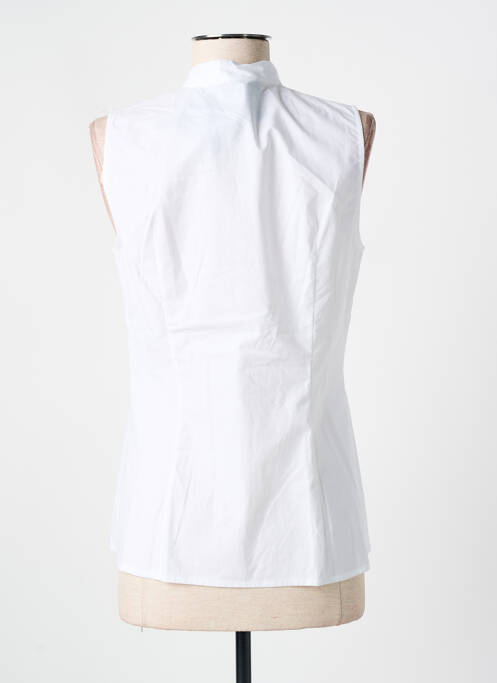 Chemisier coupe cintrée sans manche blanc PAULE KA femme