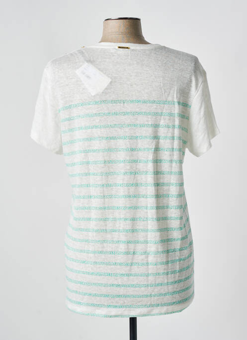 Pull coupe cintrée manches courtes vert ONE STEP femme