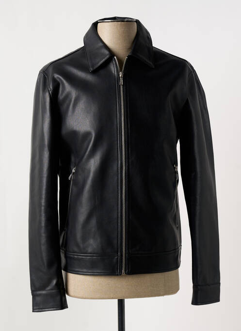 Veste simili cuir noir CELIO pour homme