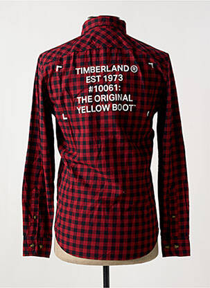 Chemise manches longues poches rouge TIMBERLAND homme