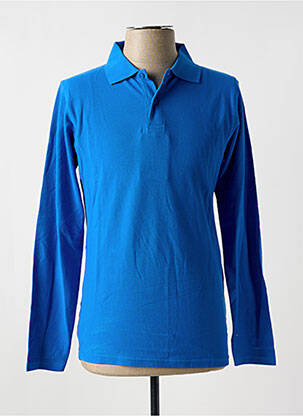 Polo manches longues manches longues bleu SLAZENGER homme