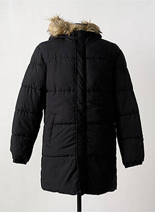 Doudoune fermeture zippée sous rabat pressionné a capuche noir JACK & JONES homme