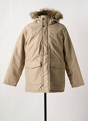 Parka capuche amovible a capuche beige JACK & JONES homme