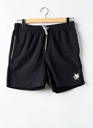 Short de bain effet matière satinée noir CHEVIGNON homme