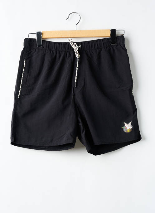 Short de bain effet matière satinée noir CHEVIGNON homme