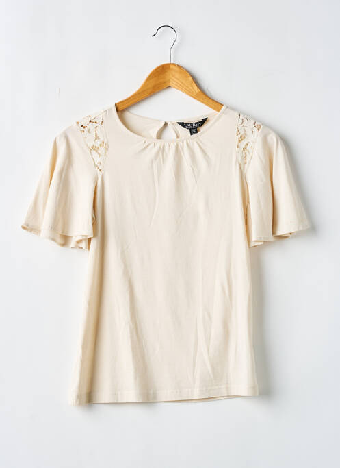 T-shirt stretch manches courtes beige RALPH LAUREN femme