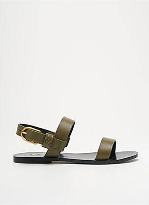 Sandales/nu pieds matière lisse talon plat jusqu'à 3cm vert RALPH LAUREN femme