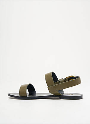 Sandales/nu pieds matière lisse talon plat jusqu'à 3cm vert RALPH LAUREN femme