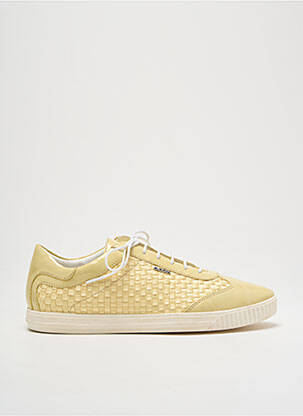 Baskets matière lisse talon plat jusqu'à 3cm jaune GEOX femme