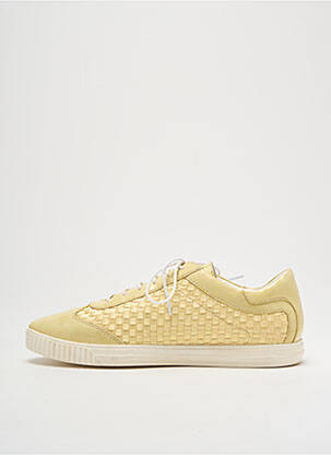 Baskets matière lisse talon plat jusqu'à 3cm jaune GEOX femme
