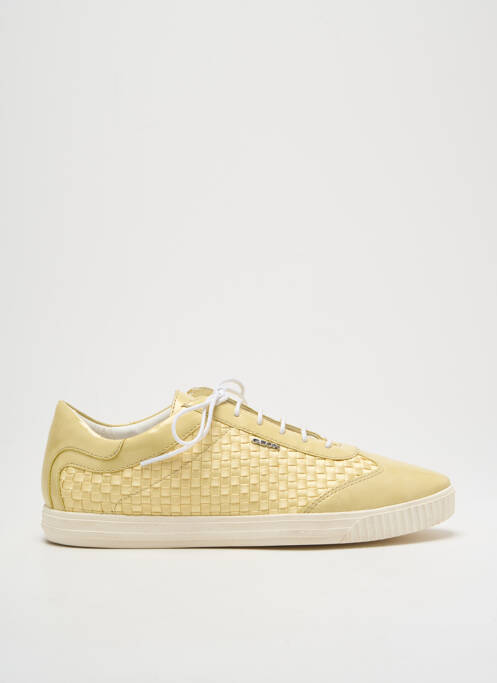 Baskets matière lisse talon plat jusqu'à 3cm jaune GEOX femme