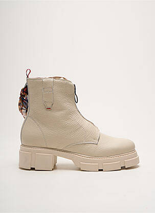 Bottines/boots matière lisse talon de 4 à 6cm beige GOODSTEP femme