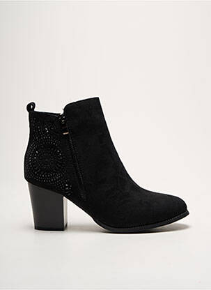 Bottines/boots tissage satiné talon de 4 à 6cm noir ELUE PAR NOUS femme