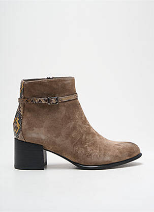 Bottines/boots tissage satiné talon de 4 à 6cm marron FUGITIVE BY FRANCESCO ROSSI femme