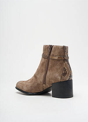 Bottines/boots tissage satiné talon de 4 à 6cm marron FUGITIVE BY FRANCESCO ROSSI femme