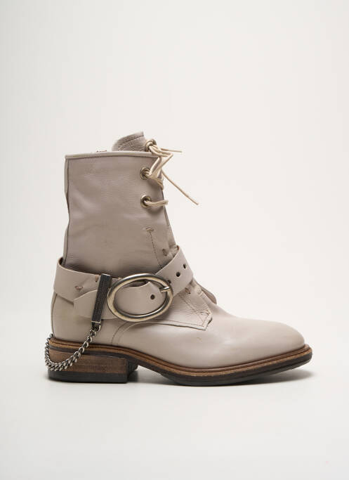 Bottines/boots matière lisse talon plat jusqu'à 3cm beige A.S.98 femme