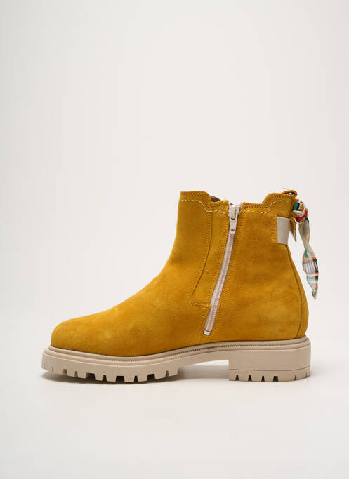 Bottines/boots nubuck talon plat jusqu'à 3cm jaune GOODSTEP femme