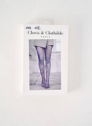 Collants imprimé fantaisie violet CLOVIS & CLOTHILDE femme