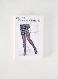 Collants imprimé fantaisie noir CLOVIS & CLOTHILDE femme