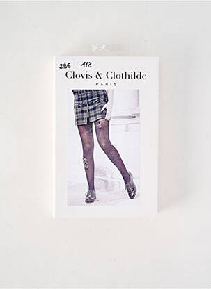 Collants imprimé fantaisie noir CLOVIS & CLOTHILDE femme