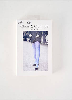 Collants imprimé fantaisie bleu CLOVIS & CLOTHILDE femme