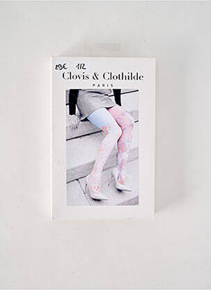 Collants imprimé fantaisie orange CLOVIS & CLOTHILDE femme