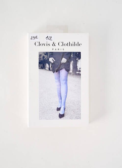 Collants bleu CLOVIS & CLOTHILDE pour femme