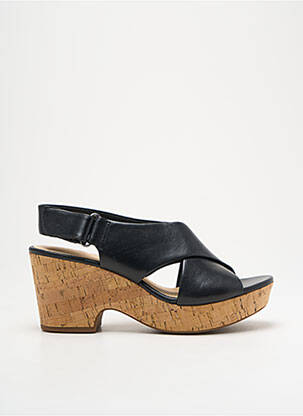 Sandales/nu pieds semi compensé talon de 4 à 6cm noir CLARKS femme